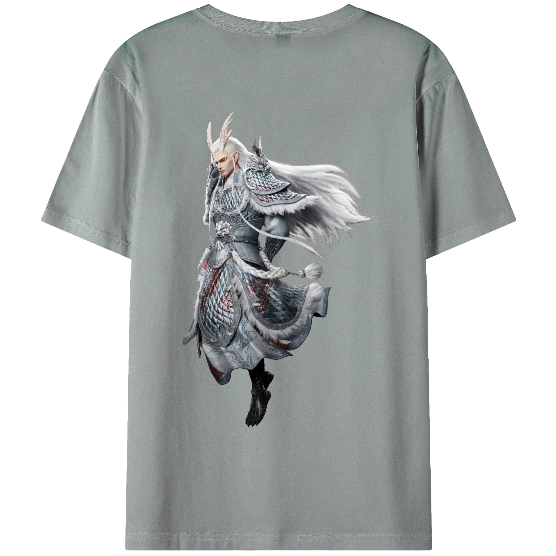 （画像用） Ne Zha 2 ナタ 魔童の大暴れ 綿100％ メンズ半袖Tシャツ（バックプリント） 通気性